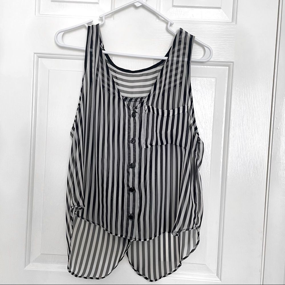 High low sheet striped top